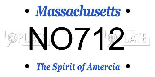 NO712 Massachusetts License Plate