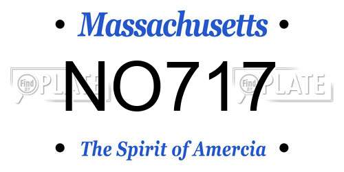 NO717 Massachusetts License Plate