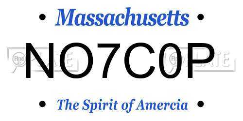 NO7C0P Massachusetts License Plate