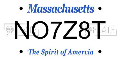 NO7Z8T Massachusetts License Plate
