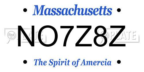 NO7Z8Z Massachusetts License Plate