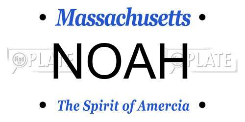 NOAH Massachusetts License Plate