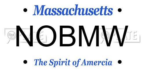 NOBMW Massachusetts License Plate