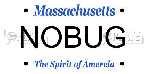 NOBUG Massachusetts License Plate