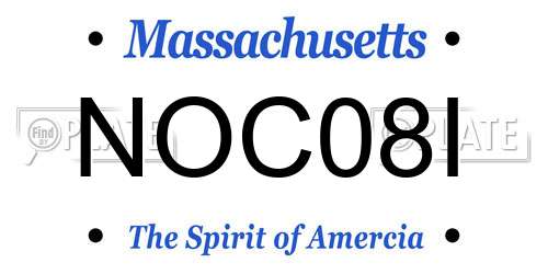 NOC08I Massachusetts License Plate