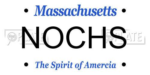 NOCHS Massachusetts License Plate