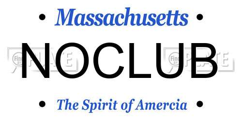 NOCLUB Massachusetts License Plate