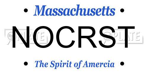 NOCRST Massachusetts License Plate