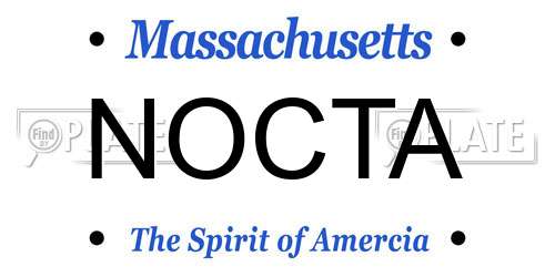 NOCTA Massachusetts License Plate