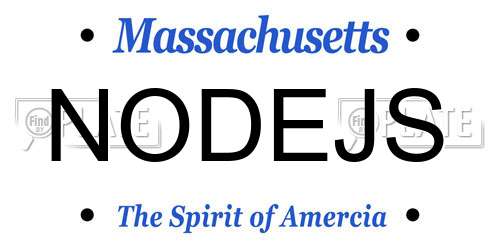 NODEJS Massachusetts License Plate