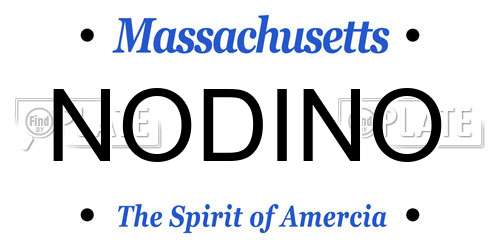 NODINO Massachusetts License Plate