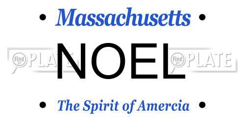 NOEL Massachusetts License Plate