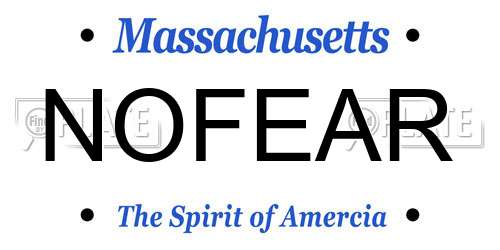 NOFEAR Massachusetts License Plate