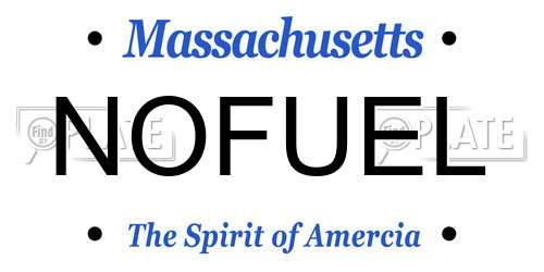NOFUEL Massachusetts License Plate