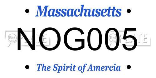 NOG005 Massachusetts License Plate