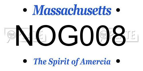 NOG008 Massachusetts License Plate