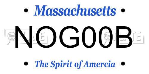NOG00B Massachusetts License Plate
