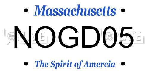 NOGD05 Massachusetts License Plate