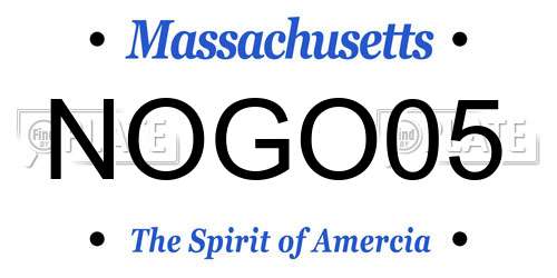 NOGO05 Massachusetts License Plate