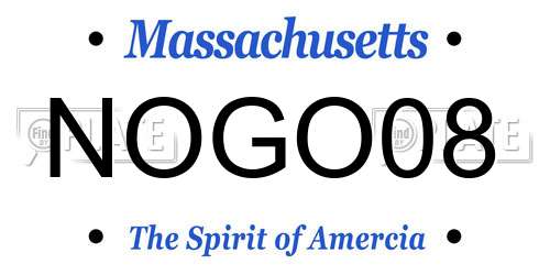 NOGO08 Massachusetts License Plate
