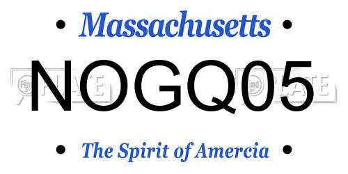 NOGQ05 Massachusetts License Plate