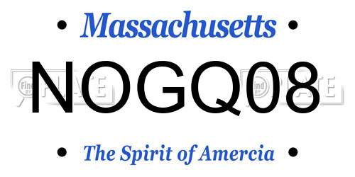 NOGQ08 Massachusetts License Plate