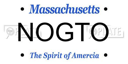 NOGTO Massachusetts License Plate