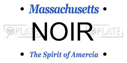 NOIR Massachusetts License Plate
