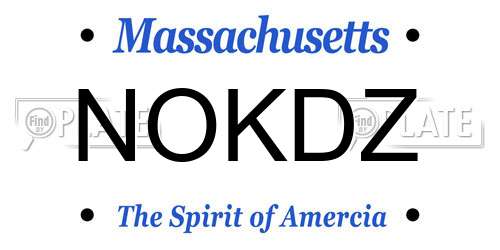 NOKDZ Massachusetts License Plate