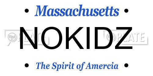 NOKIDZ Massachusetts License Plate