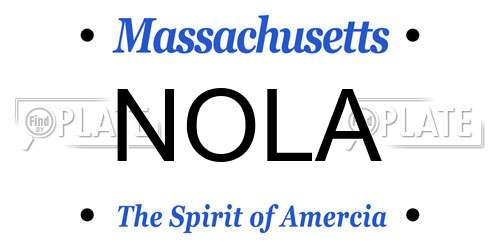 NOLA Massachusetts License Plate