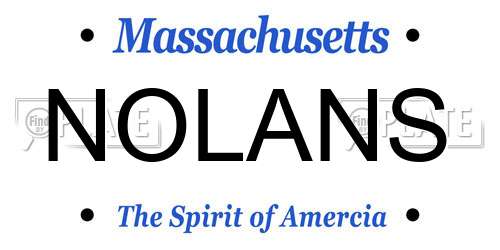 NOLANS Massachusetts License Plate