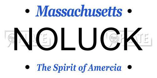 NOLUCK Massachusetts License Plate