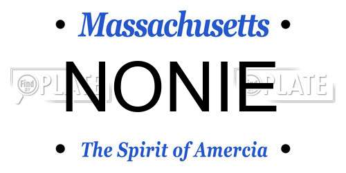 NONIE Massachusetts License Plate