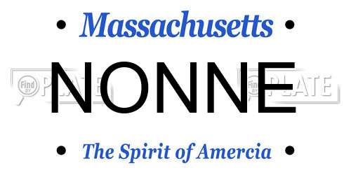 NONNE Massachusetts License Plate