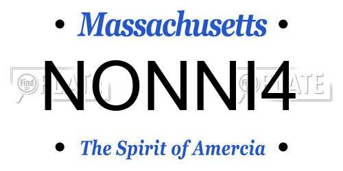 NONNI4 Massachusetts License Plate