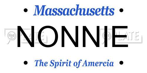 NONNIE Massachusetts License Plate