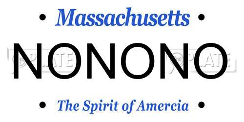 NONONO Massachusetts License Plate