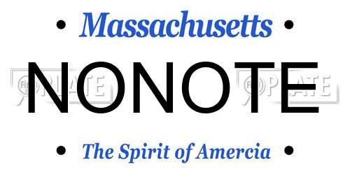 NONOTE Massachusetts License Plate