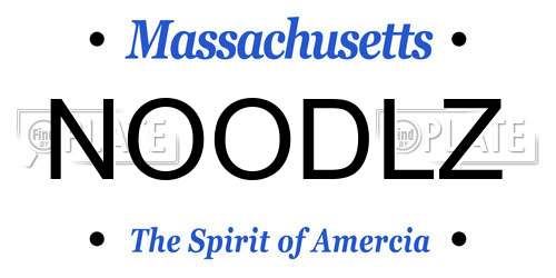 NOODLZ Massachusetts License Plate