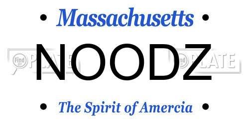 NOODZ Massachusetts License Plate
