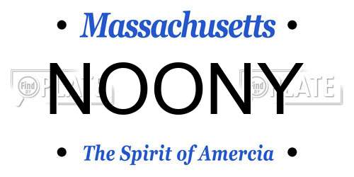 NOONY Massachusetts License Plate