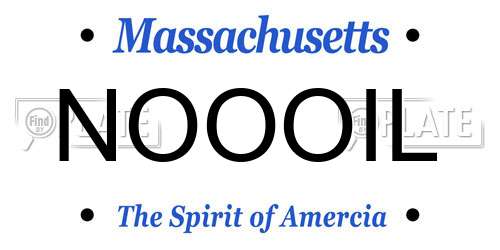 NOOOIL Massachusetts License Plate