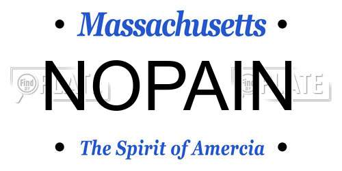 NOPAIN Massachusetts License Plate