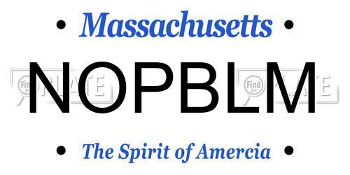 NOPBLM Massachusetts License Plate