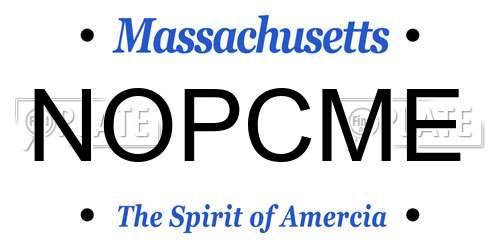 NOPCME Massachusetts License Plate