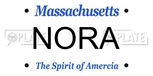 NORA Massachusetts License Plate