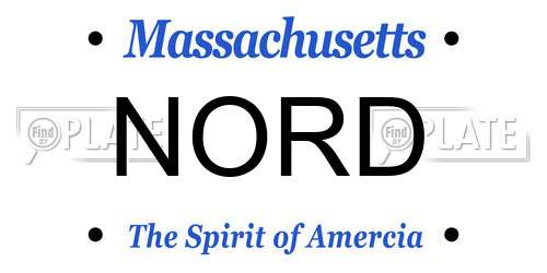 NORD Massachusetts License Plate