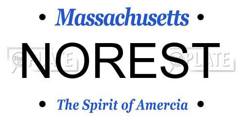 NOREST Massachusetts License Plate