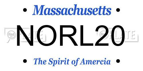NORL20 Massachusetts License Plate